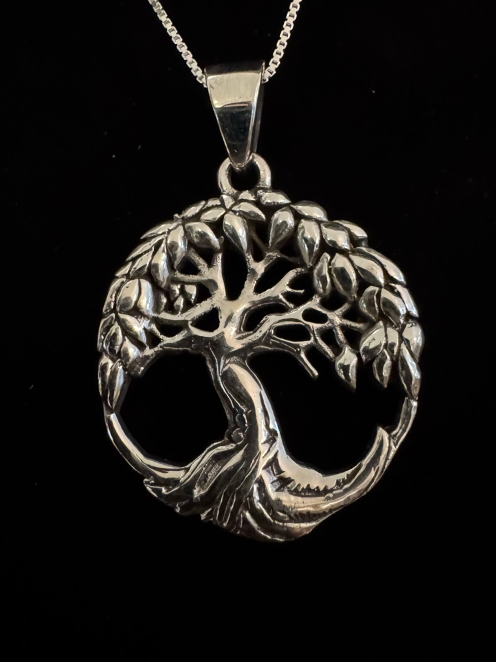 Sterling Silver Tree of Life Pendant Necklace‎ - Silver